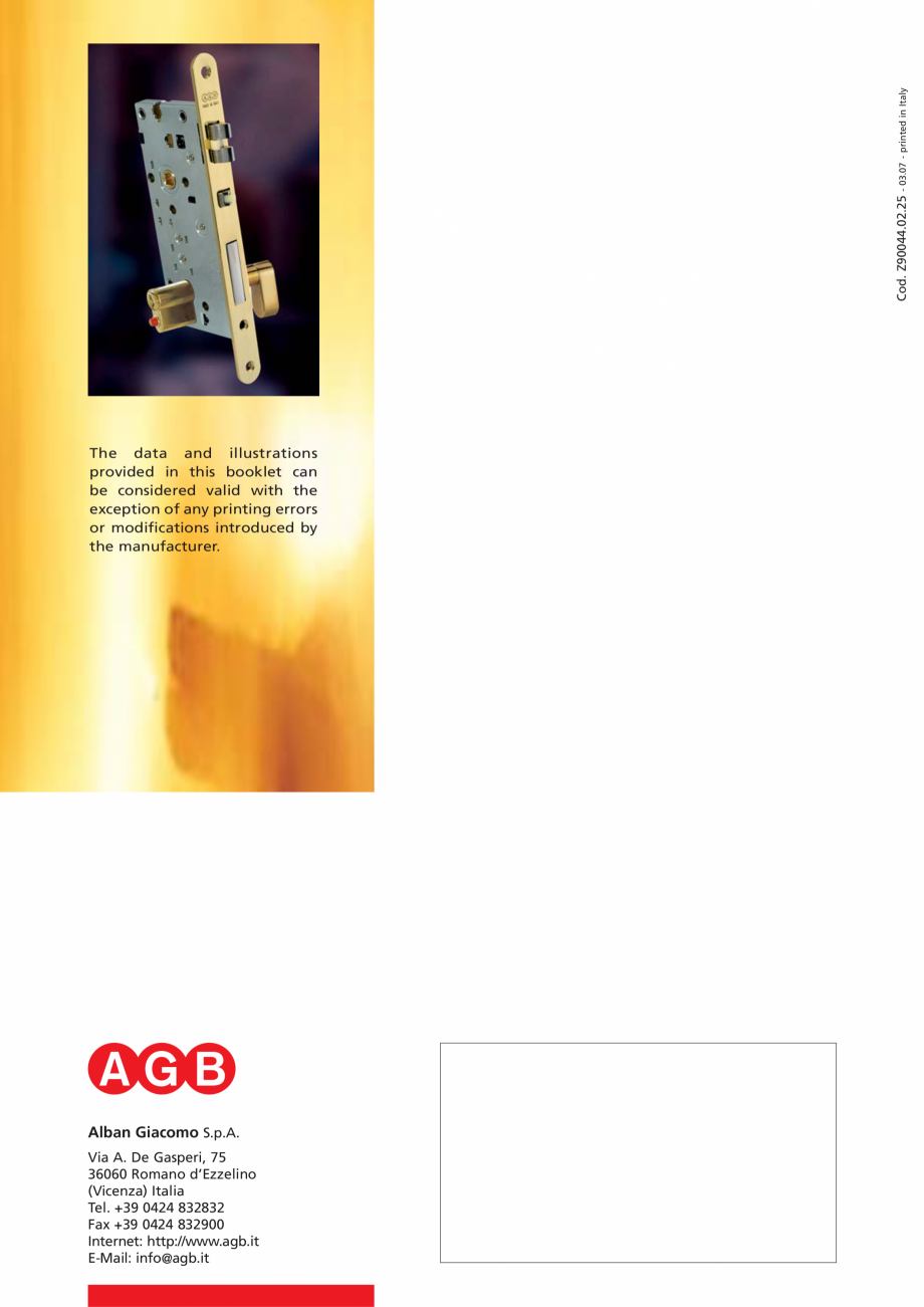 Pagina 12-Broasca antipanica pentru hoteluri AGB OPERA SL Catalog, brosura Engleza 