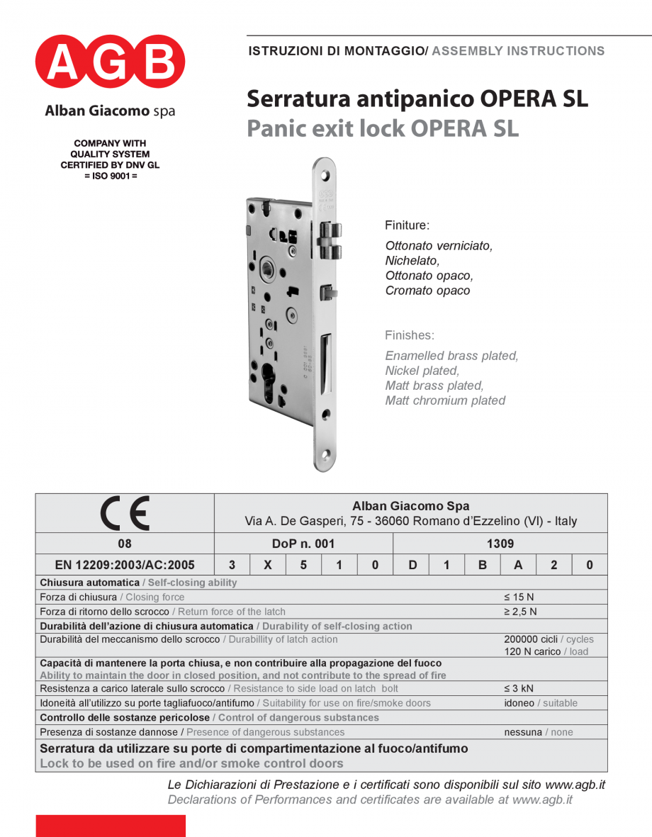 Pagina 1-Instructiuni montaj broasca antipanica pentru hoteluri - F22x238 - CU anti card B50101.50.XX AGB...
