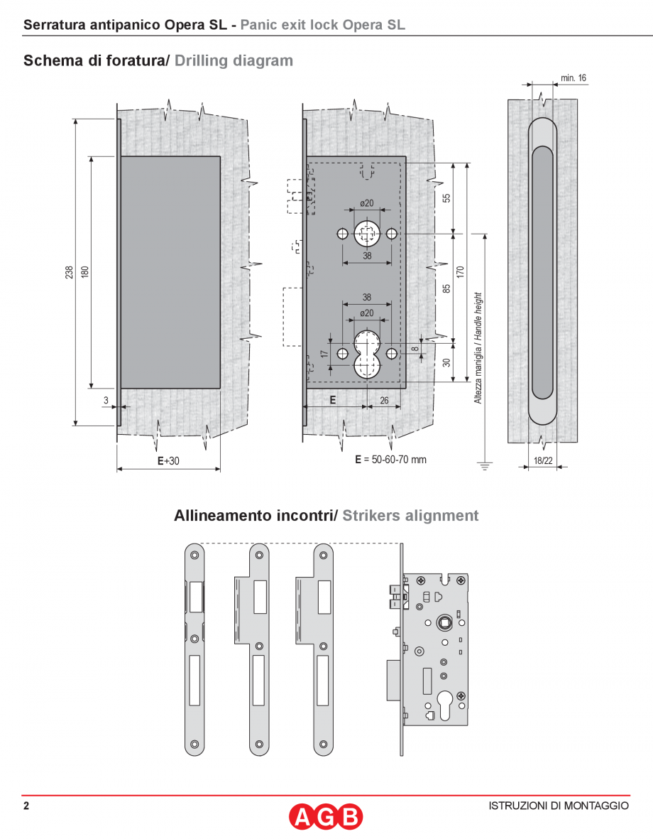 Pagina 2-Instructiuni montaj broasca antipanica pentru hoteluri - F22x238 - CU anti card B50101.50.XX AGB...