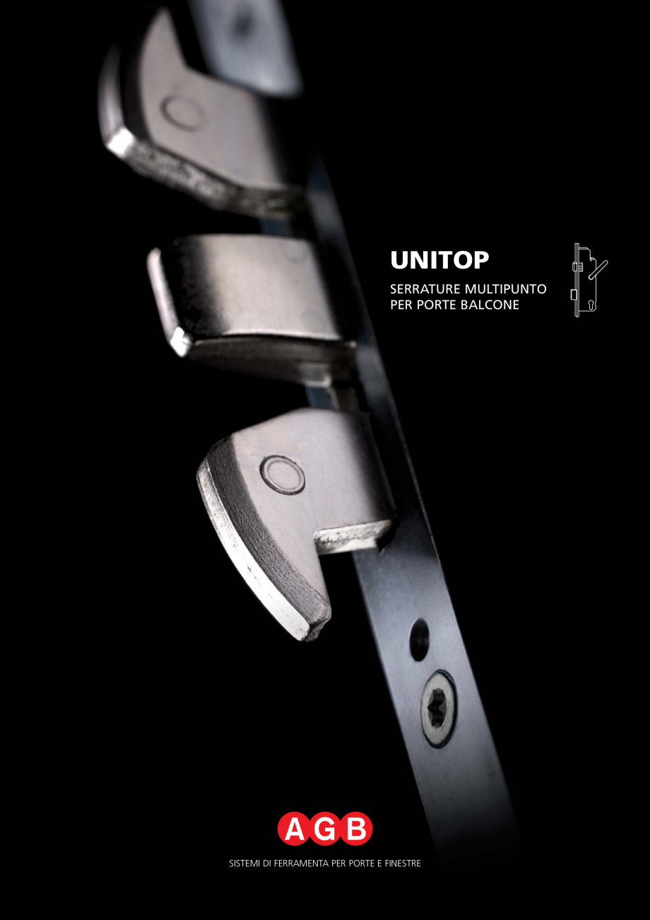 Pagina 1-Broaste usi de intrare cu inchidere multipunct AGB Unitop Catalog, brosura Italiana UNITOP
SERRATURE...