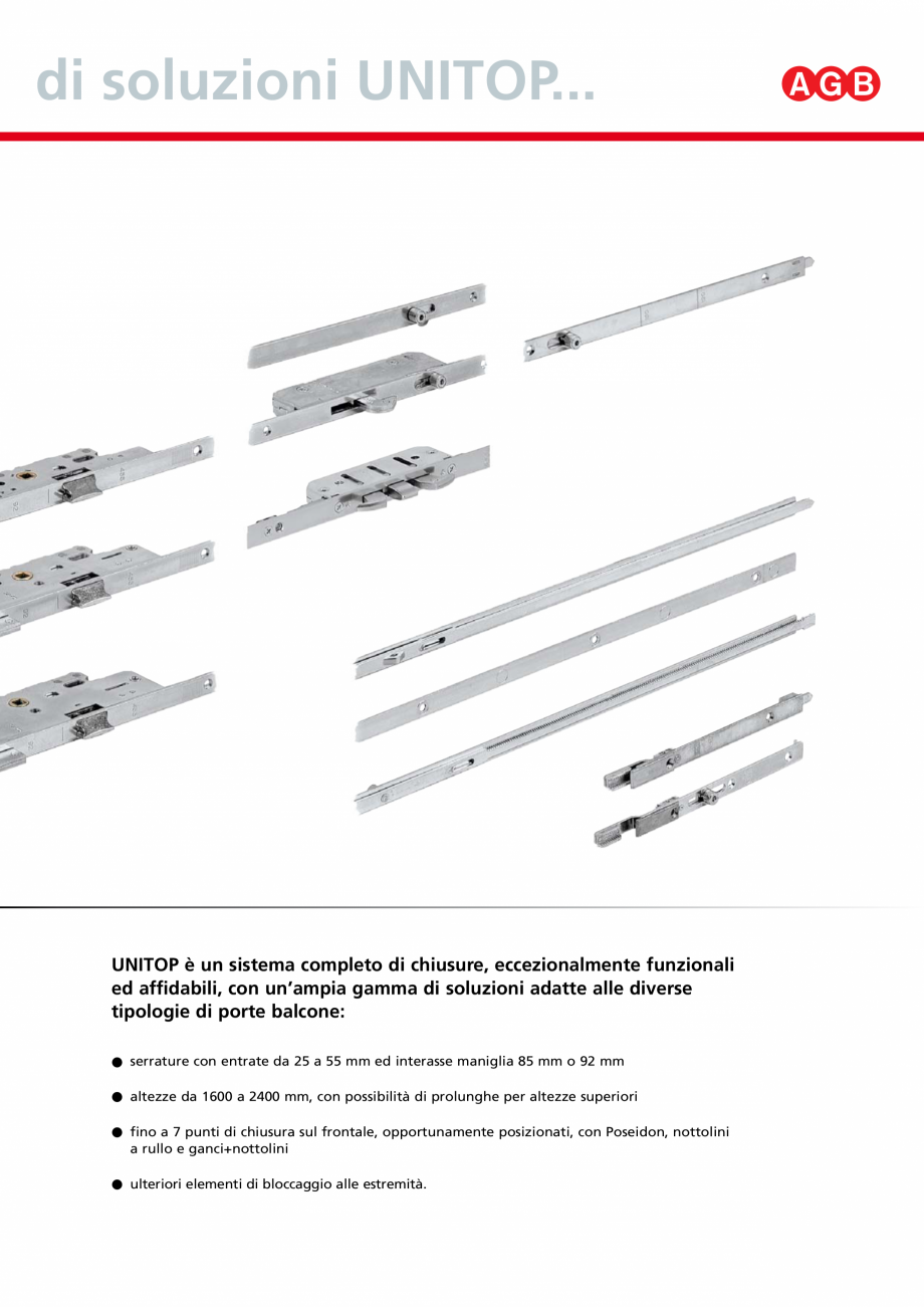 Pagina 3-Broaste usi de intrare cu inchidere multipunct AGB Unitop Catalog, brosura Italiana , terminali o...