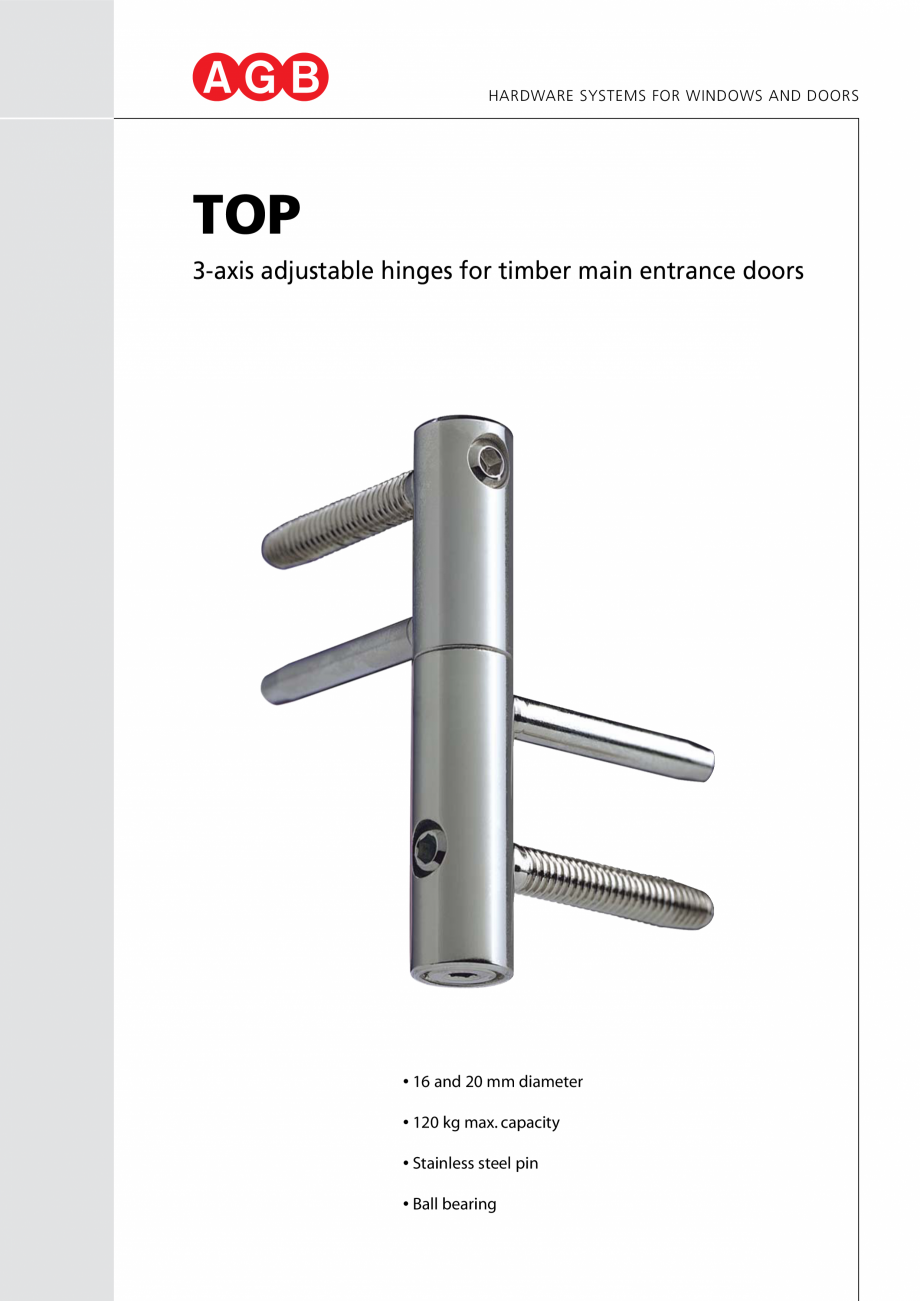 Pagina 1-Balama TOP AGB Catalog, brosura Engleza HARDWARE SYSTEMS FOR WINDOWS AND DOORS

TOP
3-axis...