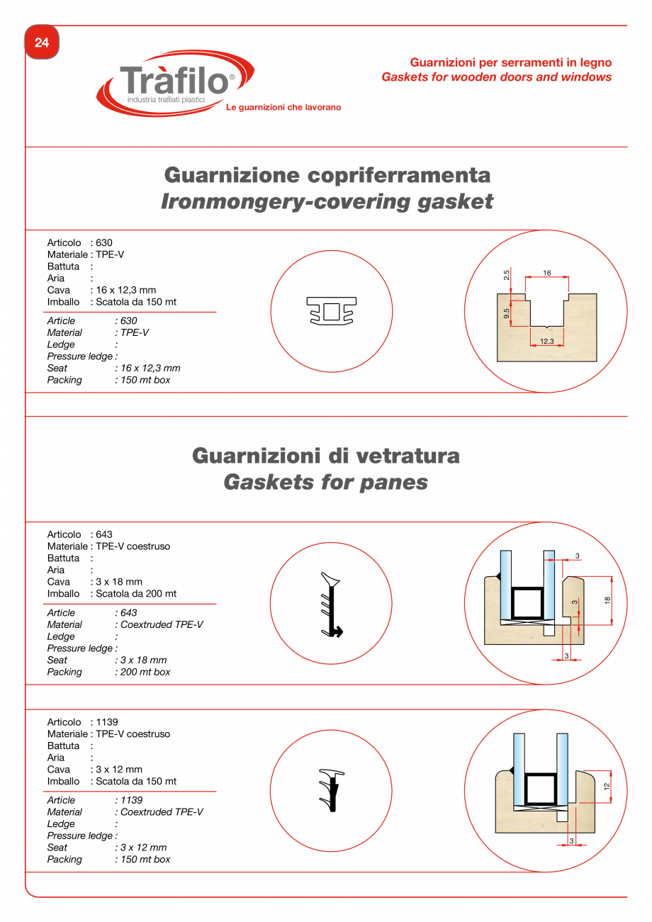 Pagina 26-Garnituri din PVC, TPE-V pentru usi si ferestre din lemn Deventer + Trafilo 652, TRIPLEX - 1617,...