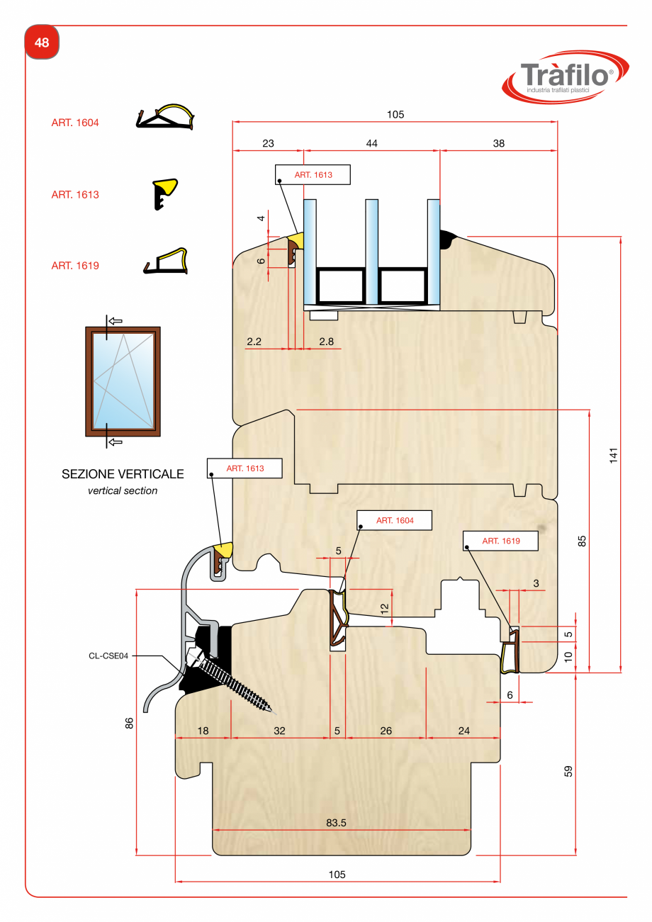 Pagina 50-Garnituri din PVC, TPE-V pentru usi si ferestre din lemn Deventer + Trafilo 652, TRIPLEX - 1617,...