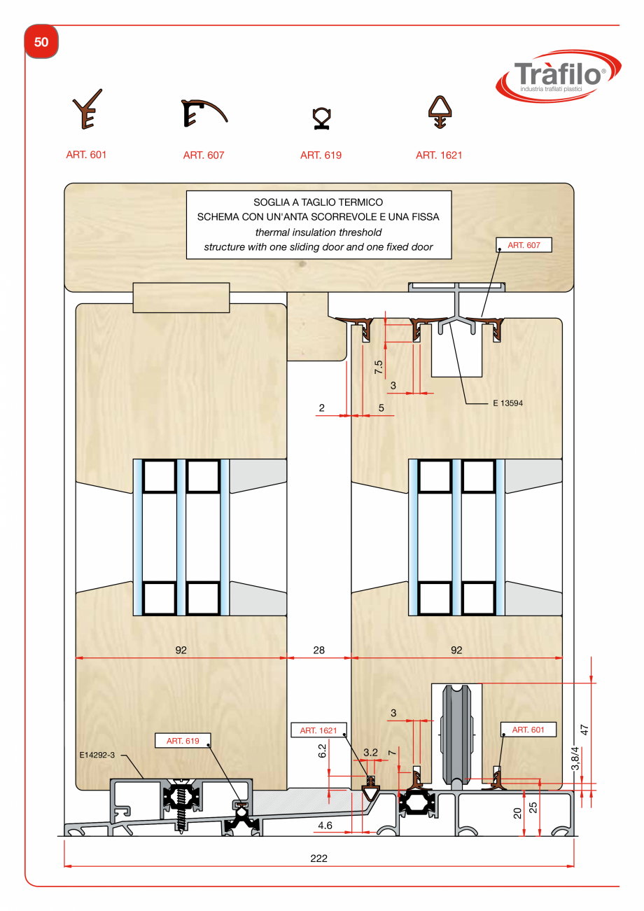 Pagina 52 - Garnituri din PVC, TPE-V pentru usi si ferestre din lemn Deventer + Trafilo 652, TRIPLEX...