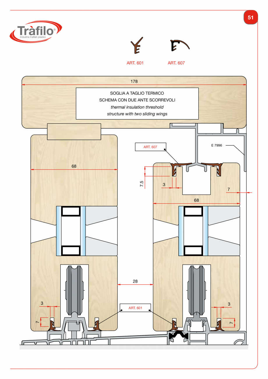 Pagina 53 - Garnituri din PVC, TPE-V pentru usi si ferestre din lemn Deventer + Trafilo 652, TRIPLEX...