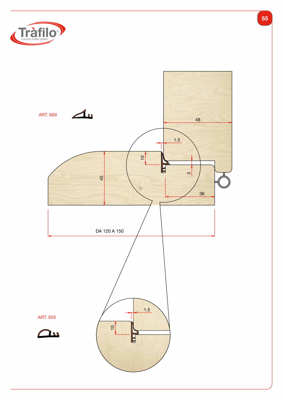 Pagina 57-Garnituri din PVC, TPE-V pentru usi si ferestre din lemn Deventer + Trafilo 652, TRIPLEX - 1617,...
