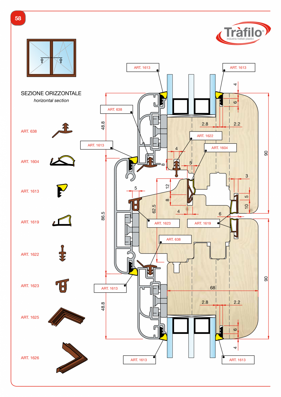 Pagina 60-Garnituri din PVC, TPE-V pentru usi si ferestre din lemn Deventer + Trafilo 652, TRIPLEX - 1617,...