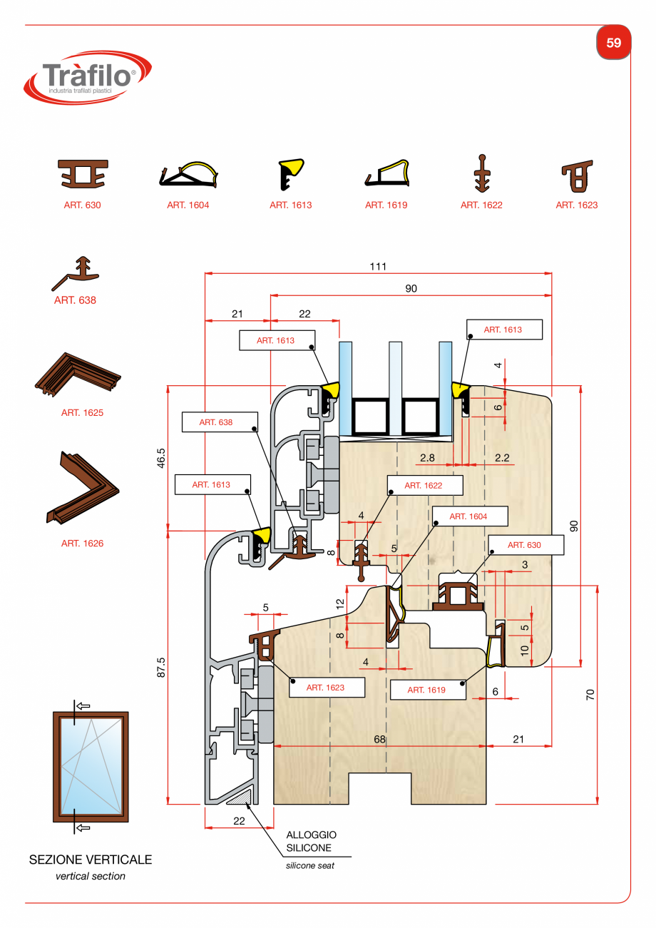 Pagina 61-Garnituri din PVC, TPE-V pentru usi si ferestre din lemn Deventer + Trafilo 652, TRIPLEX - 1617,...
