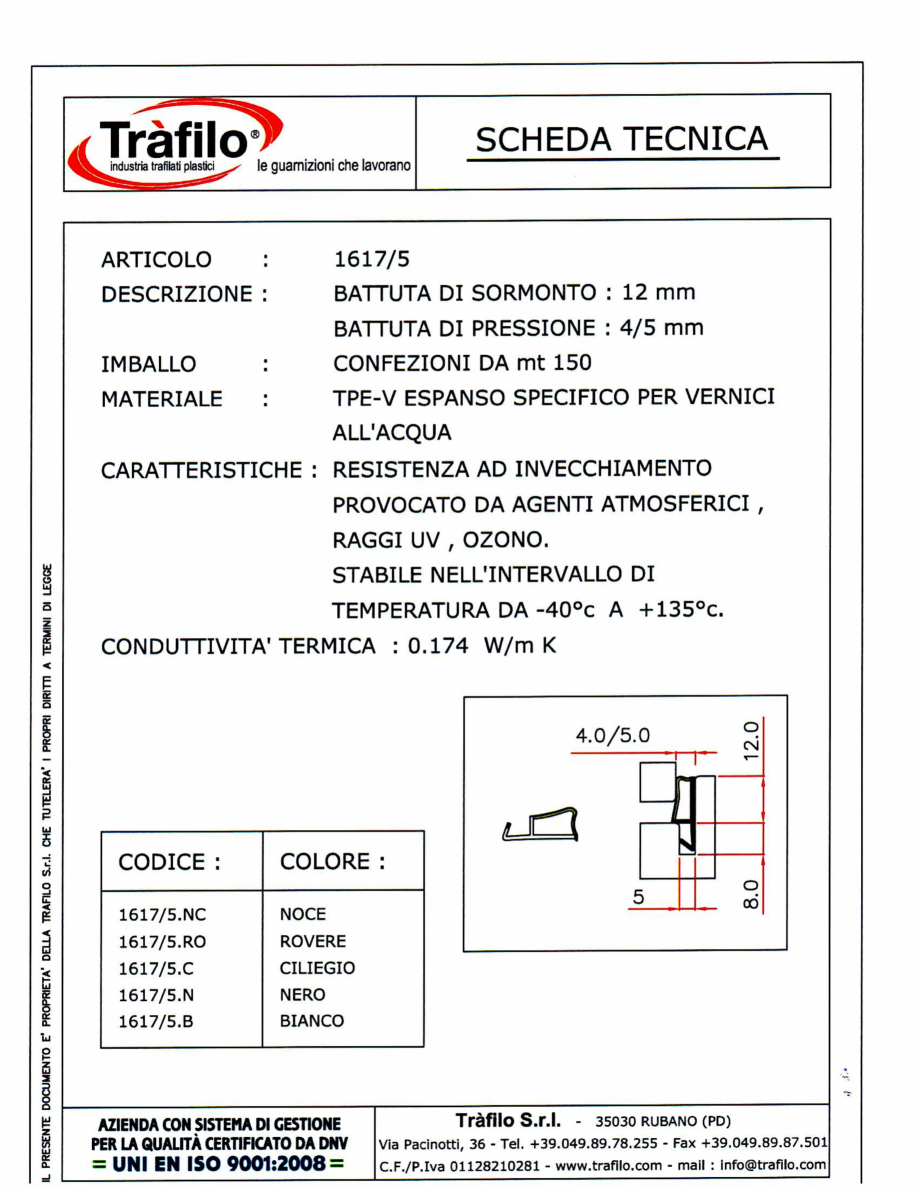 Pagina 1-Seria TRIPLEX - Garnitura principala  Deventer + Trafilo TRIPLEX - 1617 Fisa tehnica Italiana 