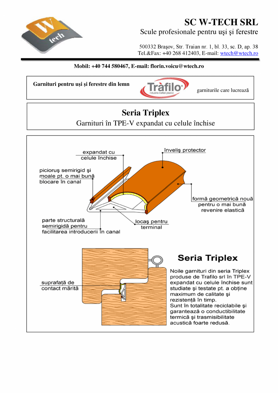 Pagina 1-Garnituri in TPE-V expandat cu celule inchise Deventer + Trafilo TRIPLEX - 1617, TRIPLEX - 1619 Fisa...
