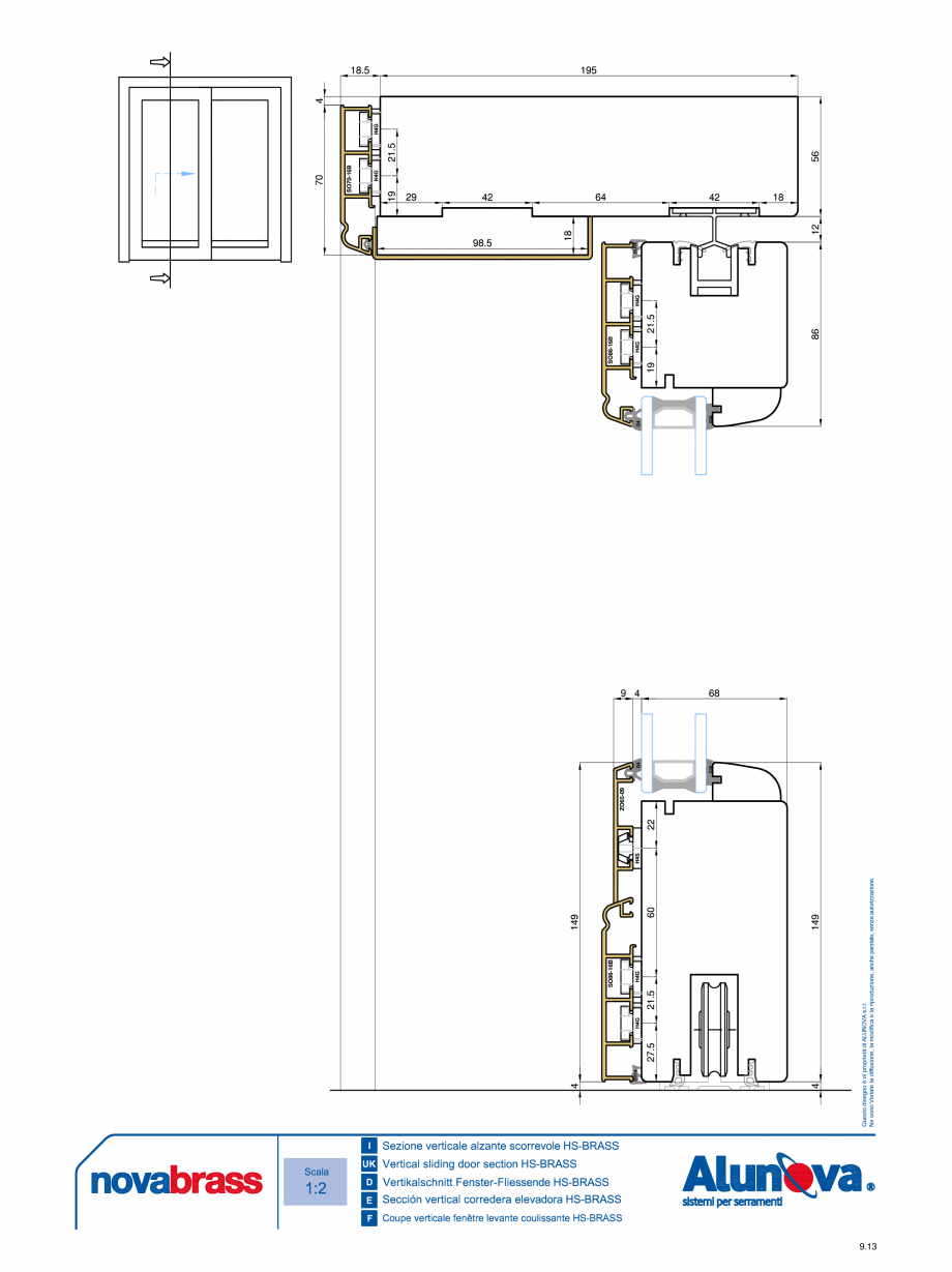 Pagina 13-Ferestre din lemn placate cu aluminiu Alunova NovaBrass Fisa tehnica 