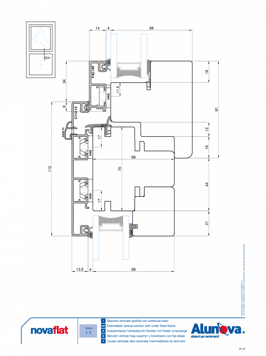 Pagina 13-Ferestre din lemn placate cu aluminiu Alunova NovaFlat Fisa tehnica 