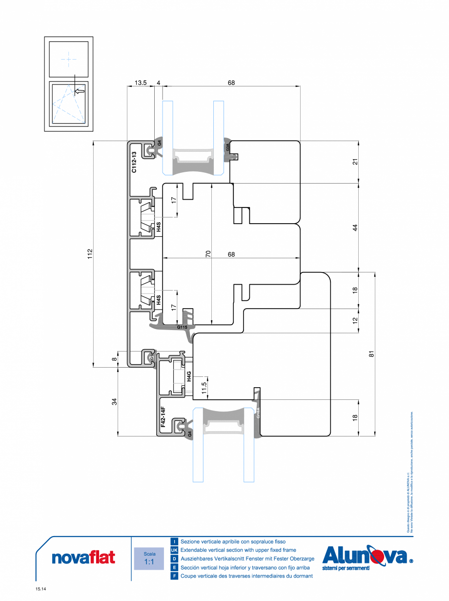 Pagina 14-Ferestre din lemn placate cu aluminiu Alunova NovaFlat Fisa tehnica 