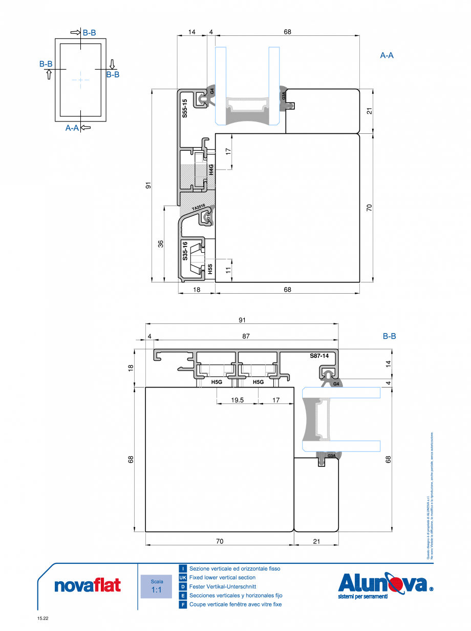 Pagina 22-Ferestre din lemn placate cu aluminiu Alunova NovaFlat Fisa tehnica 