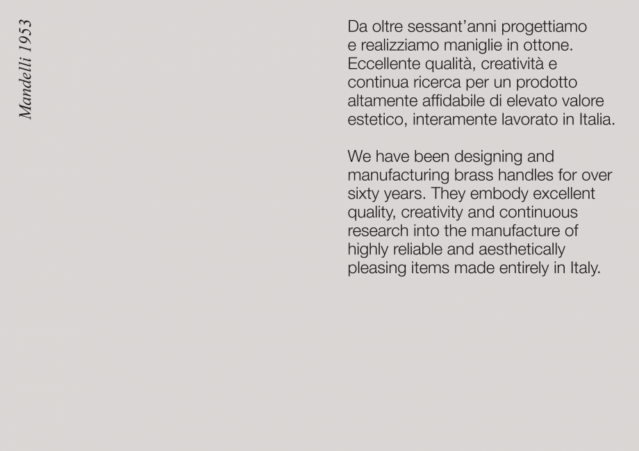 Pagina 6-Catalog - Manere din alama si portelan pentru usi si ferestre MANDELLI Catalog, brosura Engleza n...