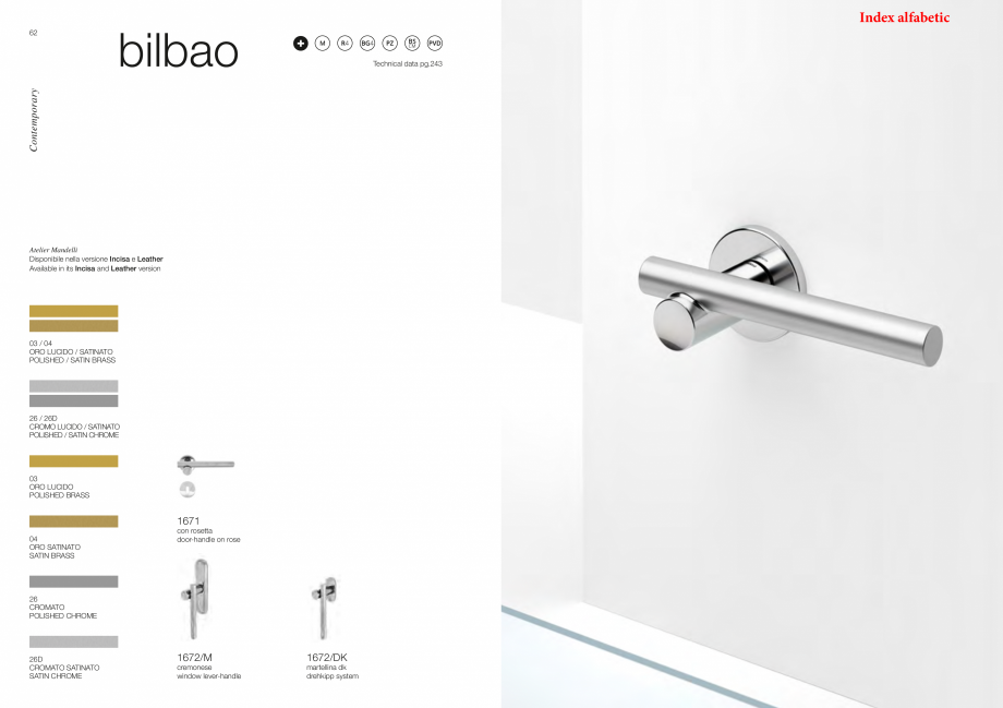 Pagina 34-Catalog - Manere din alama si portelan pentru usi si ferestre MANDELLI Catalog, brosura Engleza 26...