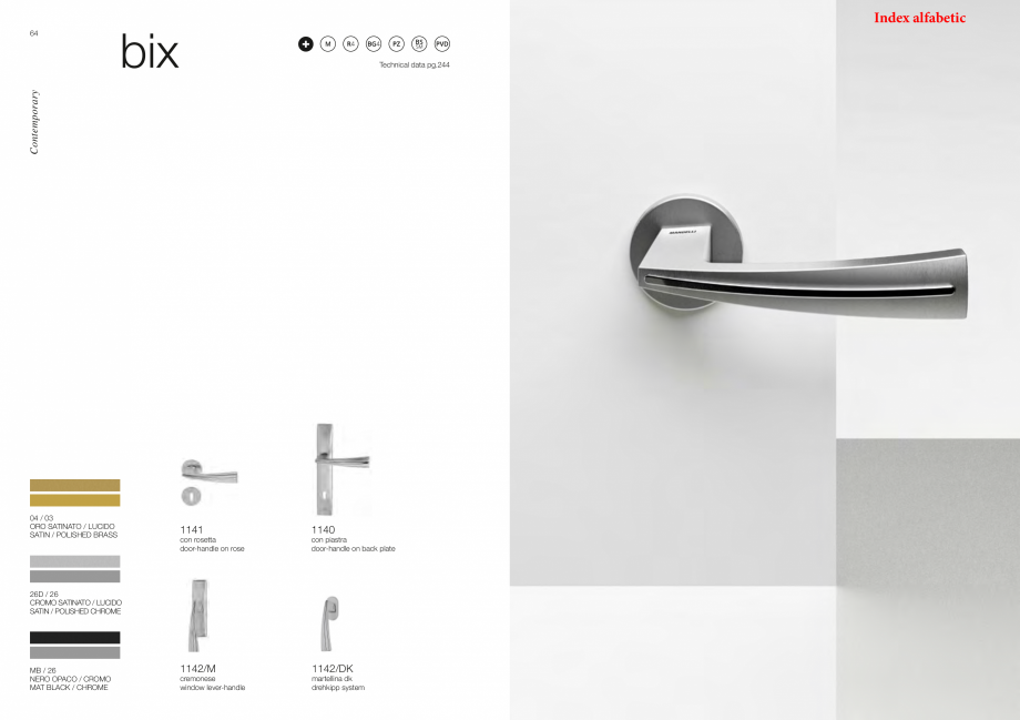 Pagina 35-Catalog - Manere din alama si portelan pentru usi si ferestre MANDELLI Catalog, brosura Engleza...