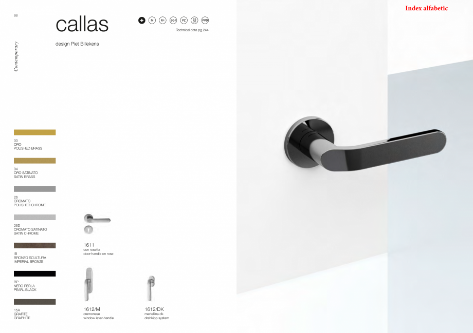 Pagina 36-Catalog - Manere din alama si portelan pentru usi si ferestre MANDELLI Catalog, brosura Engleza /...