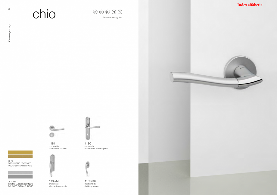 Pagina 38-Catalog - Manere din alama si portelan pentru usi si ferestre MANDELLI Catalog, brosura Engleza e in...