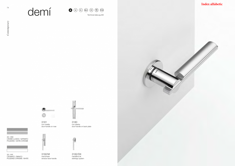 Pagina 40-Catalog - Manere din alama si portelan pentru usi si ferestre MANDELLI Catalog, brosura Engleza 11...