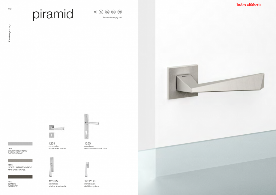 Pagina 59-Catalog - Manere din alama si portelan pentru usi si ferestre MANDELLI Catalog, brosura Engleza 8...