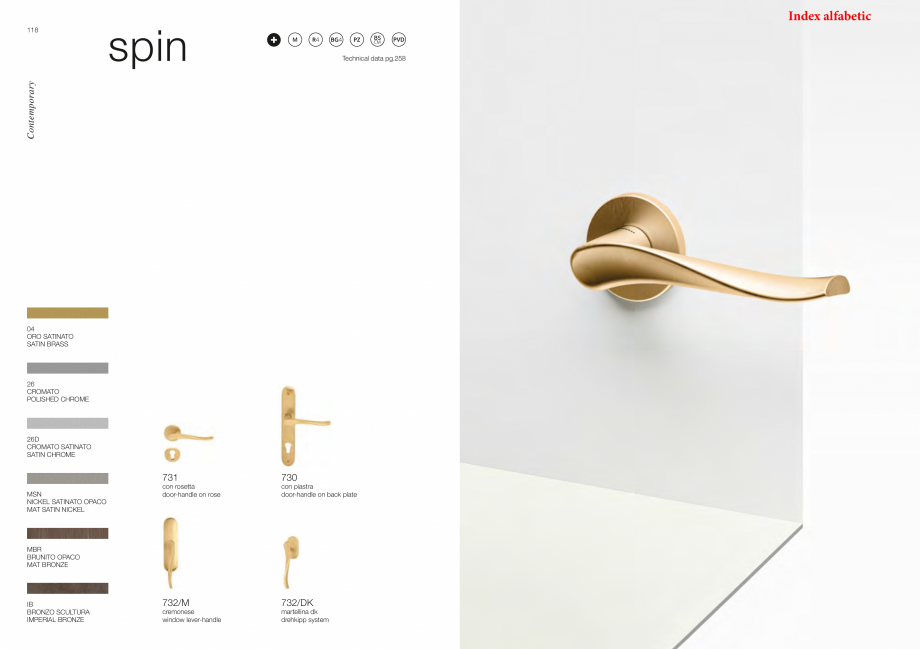 Pagina 62-Catalog - Manere din alama si portelan pentru usi si ferestre MANDELLI Catalog, brosura Engleza...