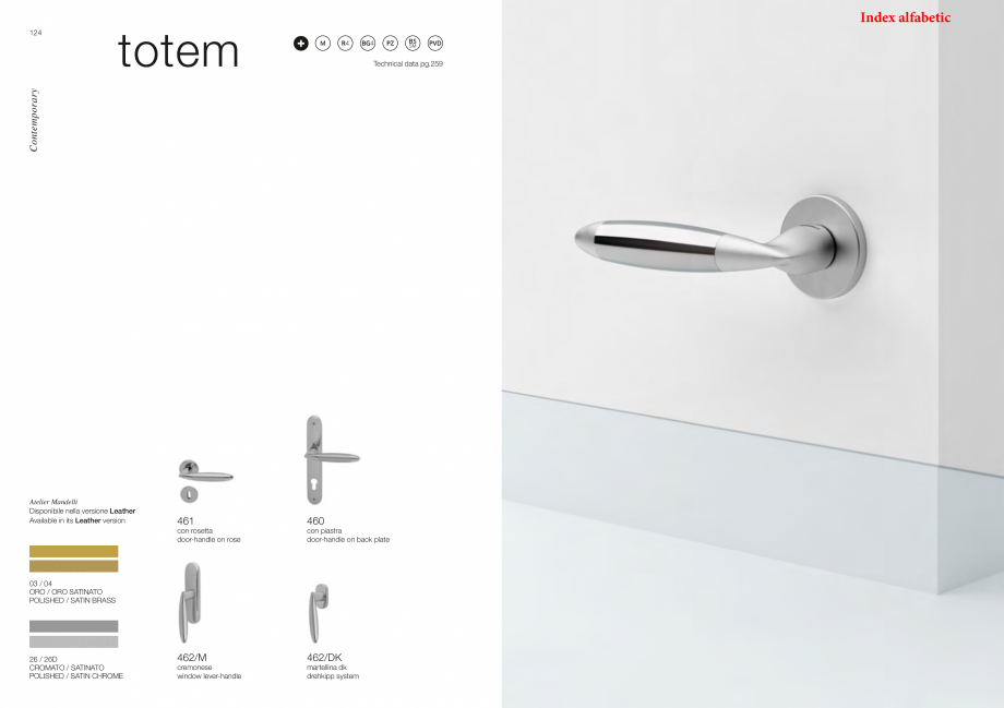 Pagina 65-Catalog - Manere din alama si portelan pentru usi si ferestre MANDELLI Catalog, brosura Engleza...