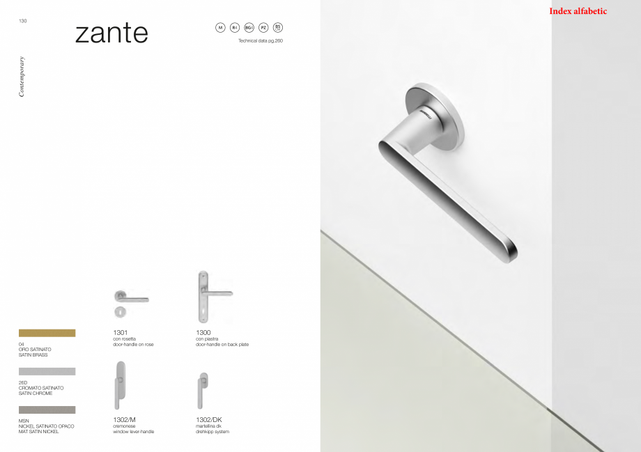 Pagina 68-Catalog - Manere din alama si portelan pentru usi si ferestre MANDELLI Catalog, brosura Engleza...