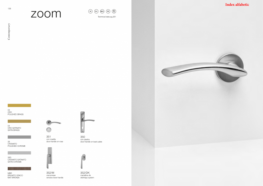 Pagina 72-Catalog - Manere din alama si portelan pentru usi si ferestre MANDELLI Catalog, brosura Engleza a...