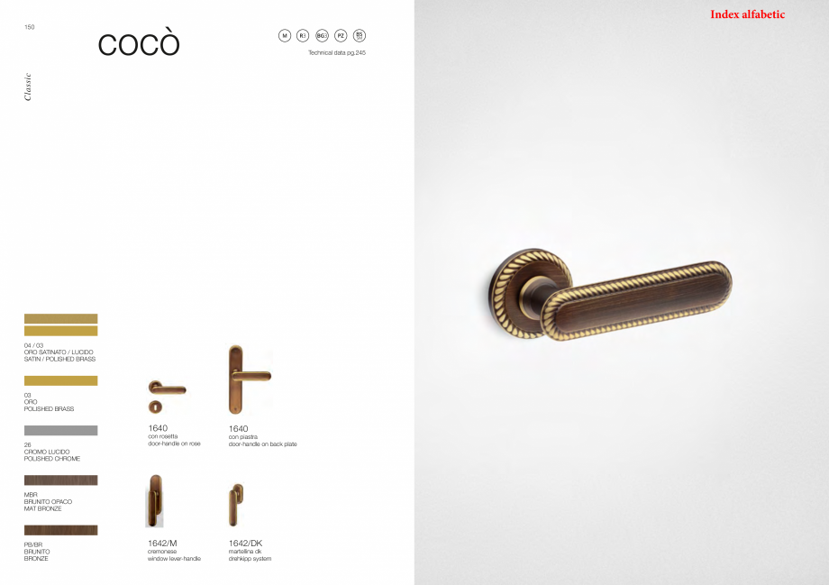 Pagina 78-Catalog - Manere din alama si portelan pentru usi si ferestre MANDELLI Catalog, brosura Engleza door...