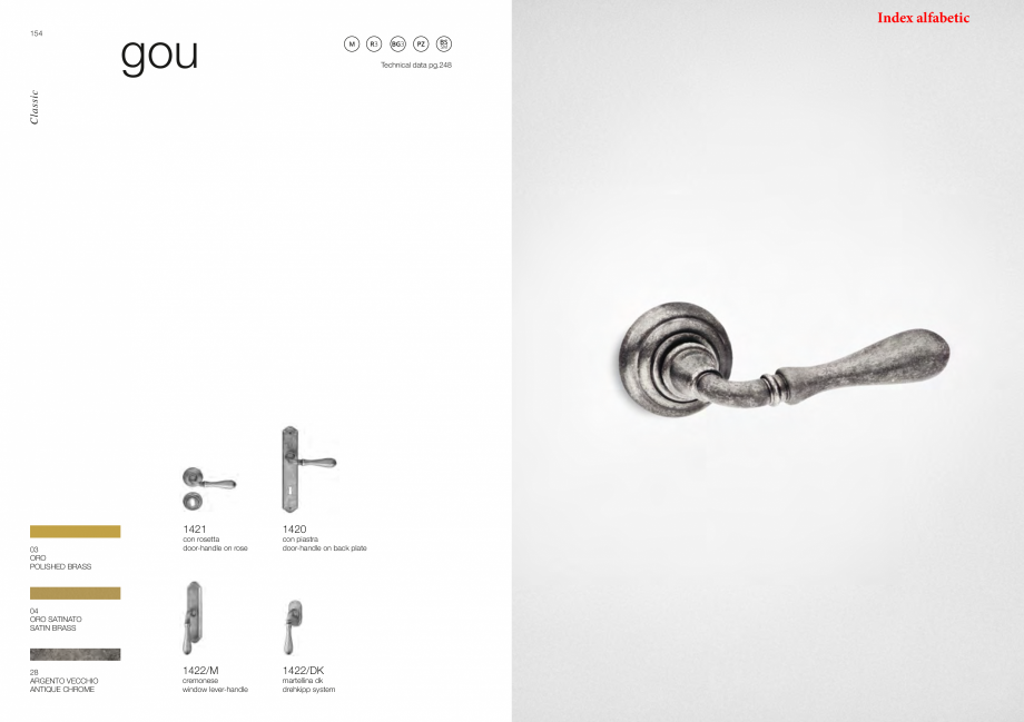 Pagina 80-Catalog - Manere din alama si portelan pentru usi si ferestre MANDELLI Catalog, brosura Engleza e...