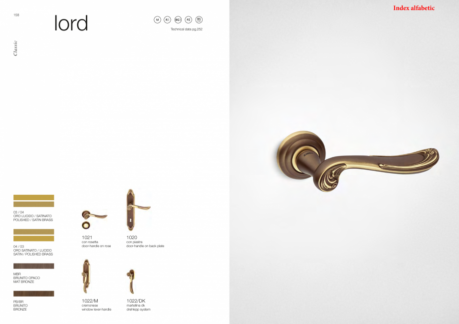 Pagina 82-Catalog - Manere din alama si portelan pentru usi si ferestre MANDELLI Catalog, brosura Engleza 62/M...