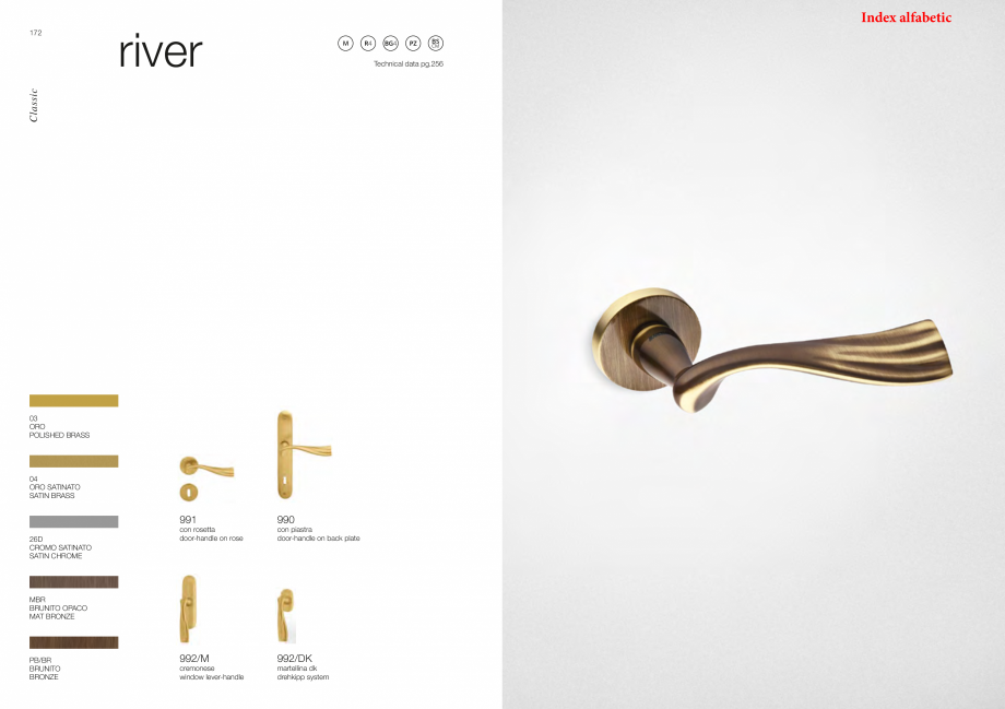 Pagina 89-Catalog - Manere din alama si portelan pentru usi si ferestre MANDELLI Catalog, brosura Engleza...