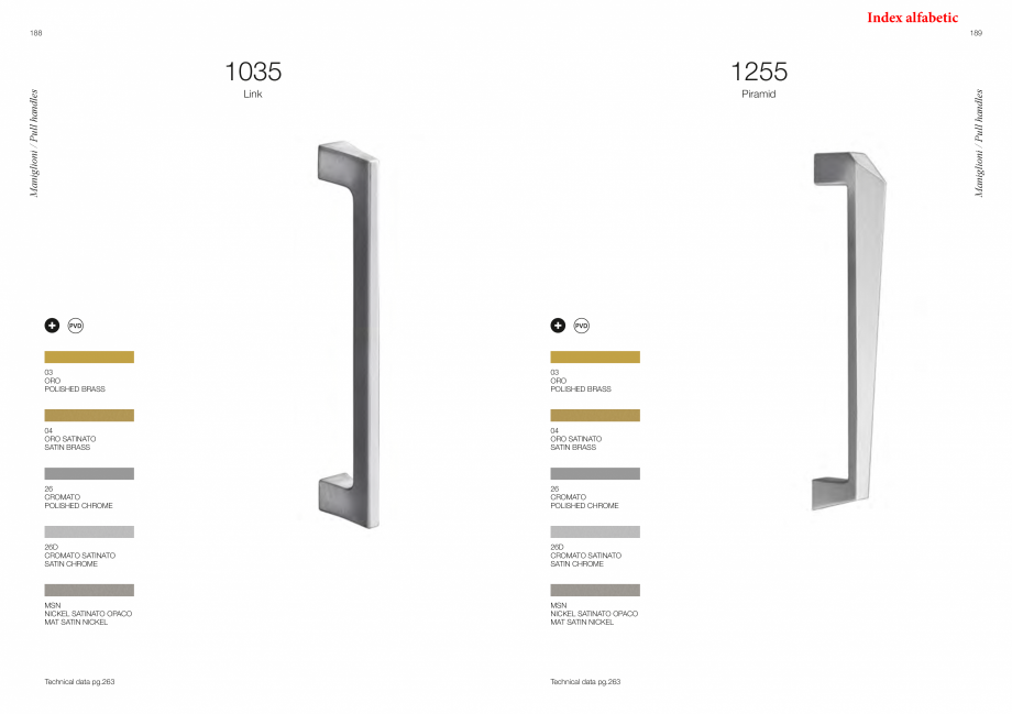 Pagina 97-Catalog - Manere din alama si portelan pentru usi si ferestre MANDELLI Catalog, brosura Engleza 
