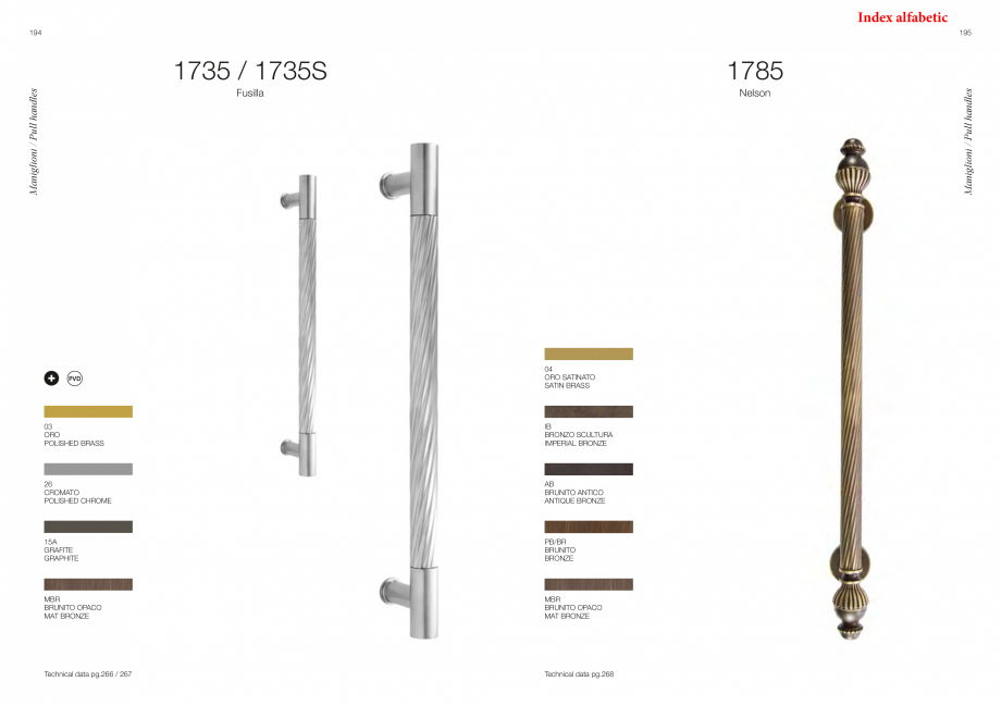 Pagina 100-Catalog - Manere din alama si portelan pentru usi si ferestre MANDELLI Catalog, brosura Engleza 