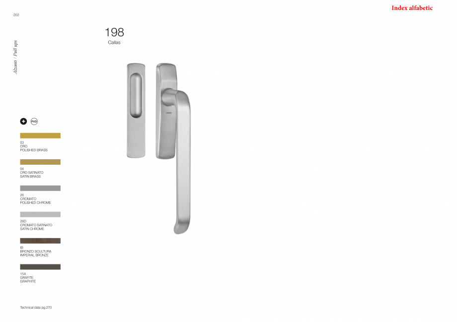 Pagina 104-Catalog - Manere din alama si portelan pentru usi si ferestre MANDELLI Catalog, brosura Engleza 