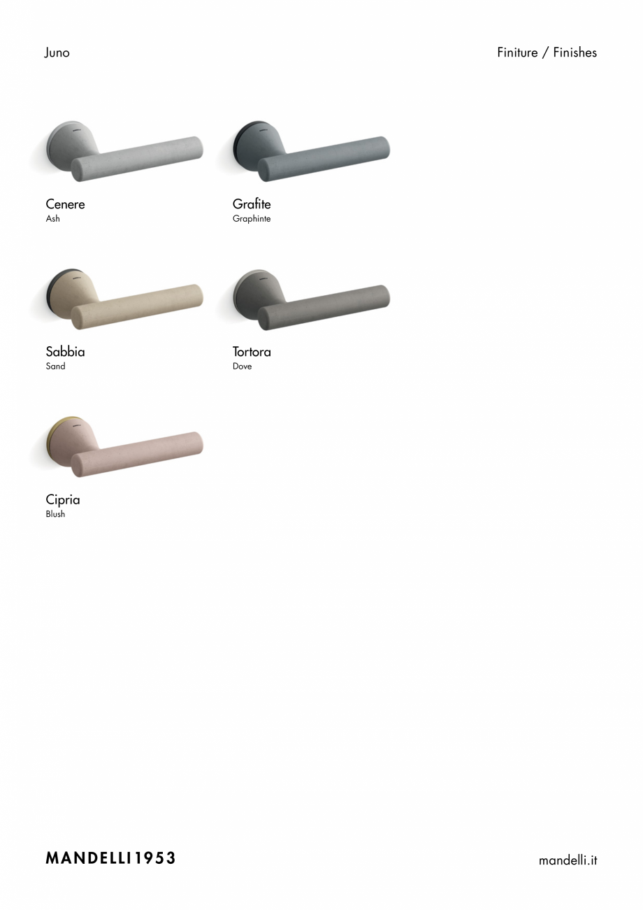 Pagina 3-Maner pentru usi de interior si de exterior  MANDELLI JUNO Fisa tehnica Italiana, Engleza 