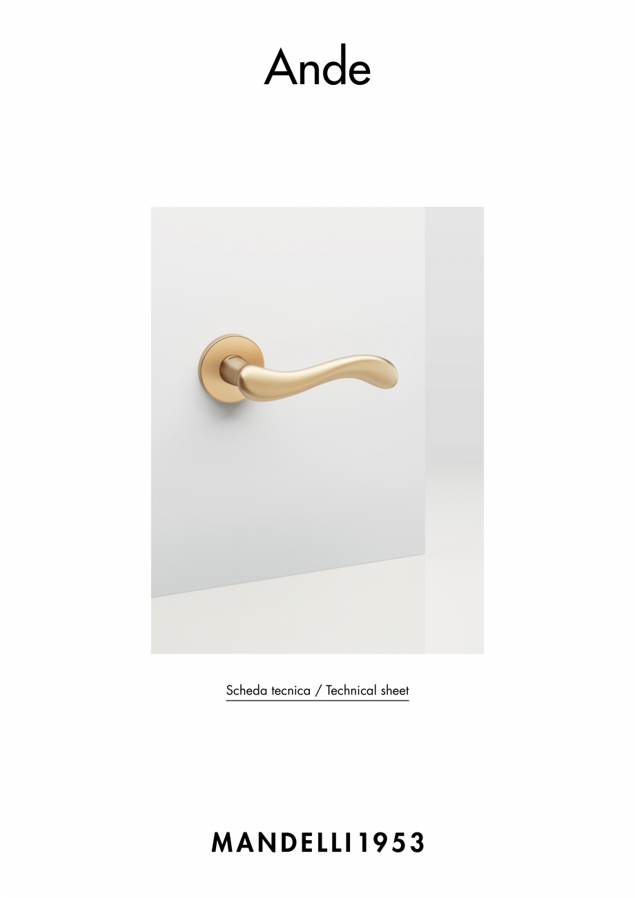 Pagina 1-Maner pentru usi de interior si de exterior MANDELLI ANDE Fisa tehnica Engleza, Italiana Ande
...