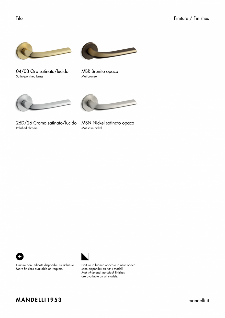 Pagina 3-Maner pentru usi de interior si de exterior MANDELLI FILO Fisa tehnica Engleza, Italiana 