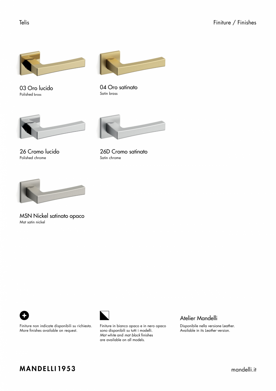 Pagina 3-Maner pentru usi de interior si de exterior MANDELLI TELIS Fisa tehnica Engleza, Italiana 