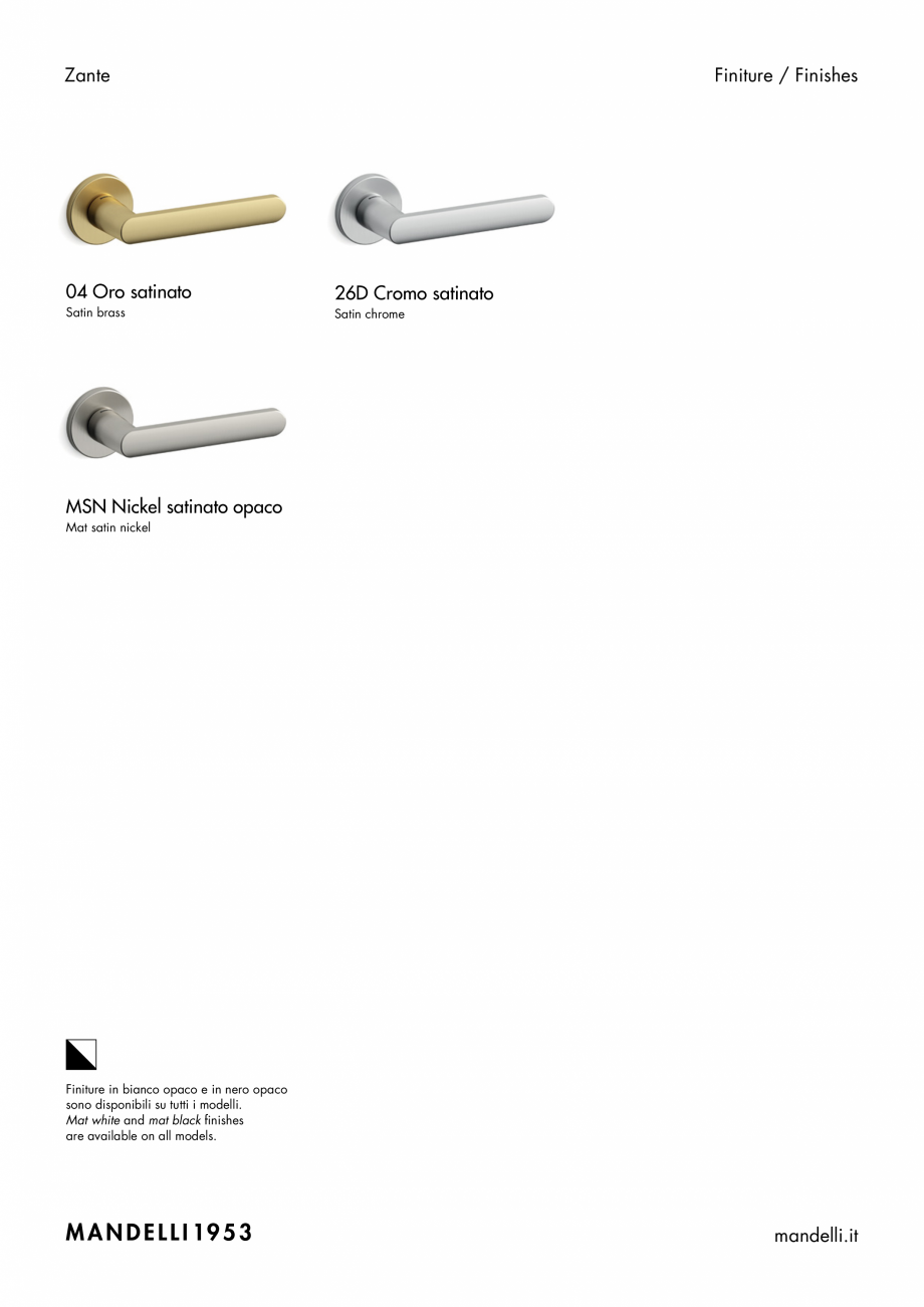 Pagina 3-Maner pentru usi de interior si de exterior MANDELLI ZANTE Fisa tehnica Engleza, Italiana 