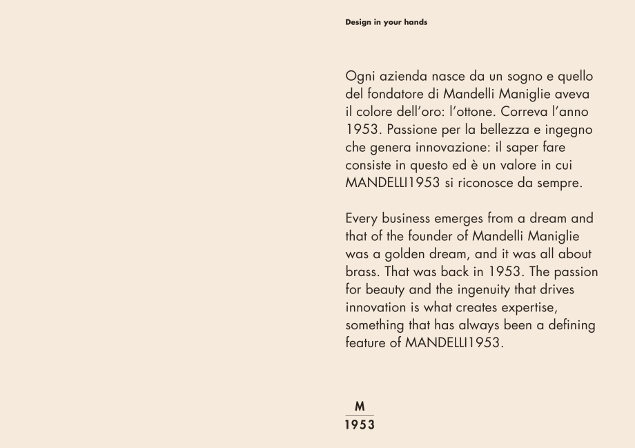 Pagina 2-Manere Mandelli pentru usi si fereste MANDELLI Catalog, brosura Engleza nteramente lavorato in...