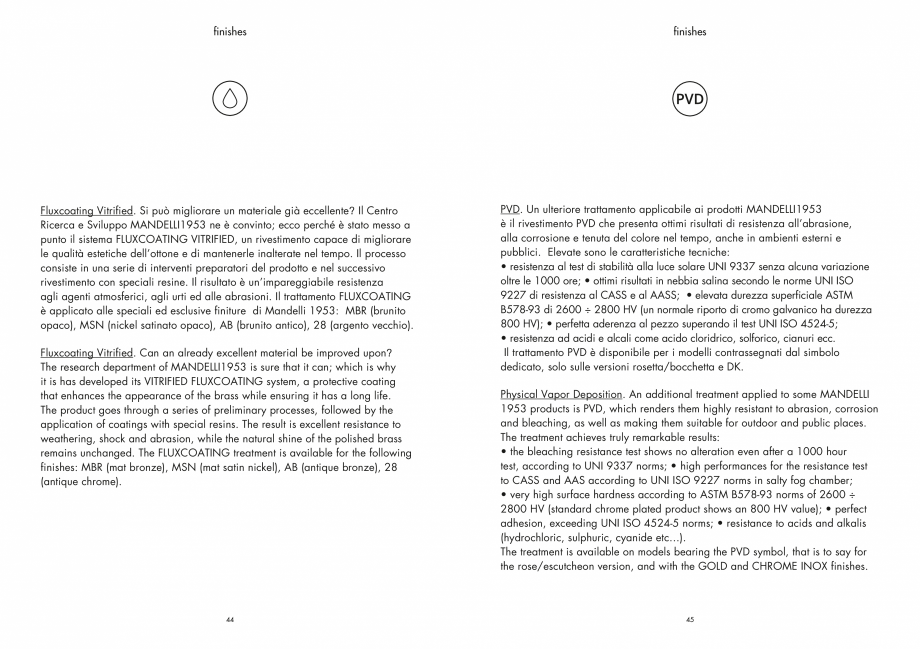 Pagina 24-Manere Mandelli pentru usi si fereste MANDELLI Catalog, brosura Engleza 
Polished brass

Satin brass...