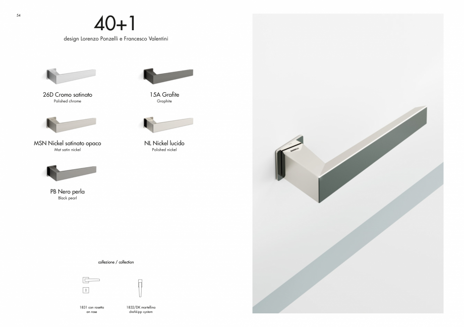 Pagina 29-Manere Mandelli pentru usi si fereste MANDELLI Catalog, brosura Engleza o

Polished brass

Mat satin...