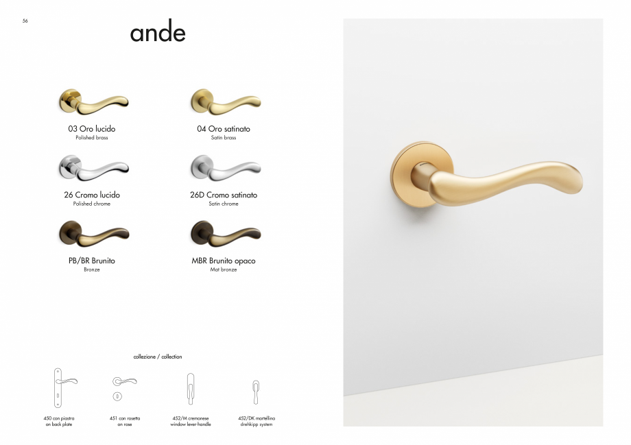 Pagina 30-Manere Mandelli pentru usi si fereste MANDELLI Catalog, brosura Engleza 
collezione / collection
...