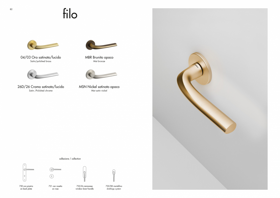 Pagina 43-Manere Mandelli pentru usi si fereste MANDELLI Catalog, brosura Engleza ò

180

03 Oro lucido

04...