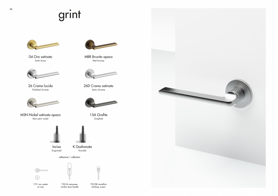 Pagina 46-Manere Mandelli pentru usi si fereste MANDELLI Catalog, brosura Engleza 
dotazioni speciali
...