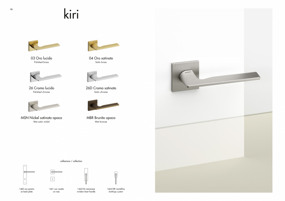 Pagina 51-Manere Mandelli pentru usi si fereste MANDELLI Catalog, brosura Engleza handle on rose

fusilla...