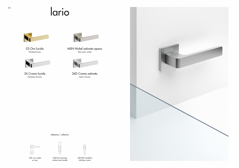 Pagina 53-Manere Mandelli pentru usi si fereste MANDELLI Catalog, brosura Engleza 
cremonese
window lever...